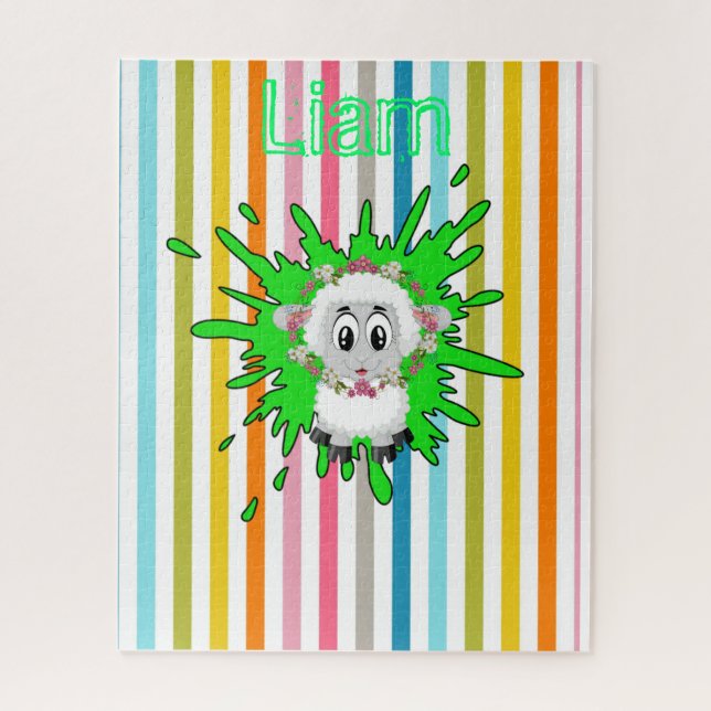 Puzzles Stripe Sheep Floral (Vertical)