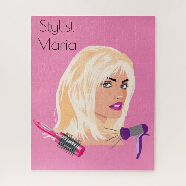 Puzzles Stylist Blow dyer Brush Pink (Vertical)