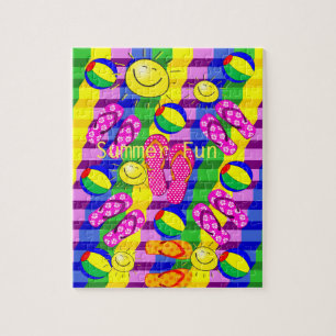 Puzzles Summer Fun Flip Flops Sun