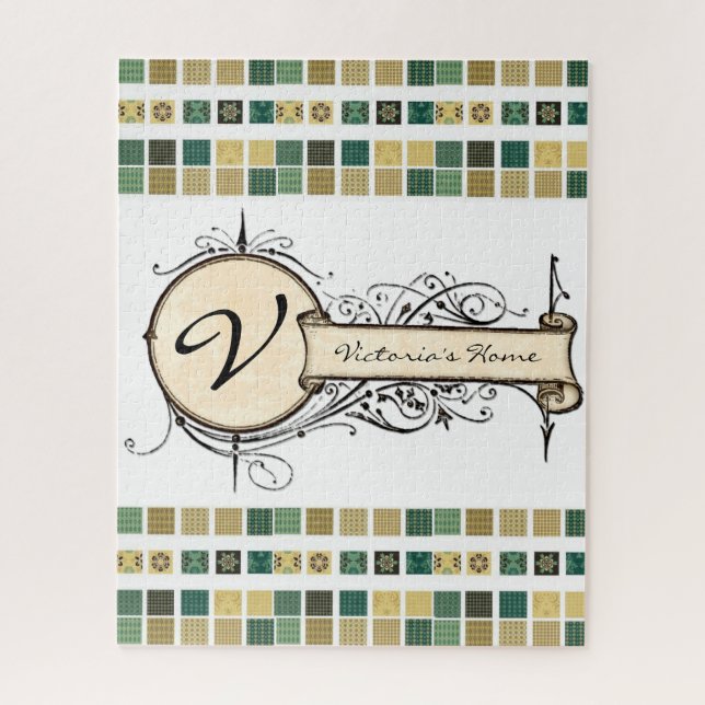 Puzzles Victorian Beige Green  (Vertical)