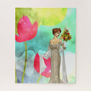 Puzzles Vintage Woman Floral