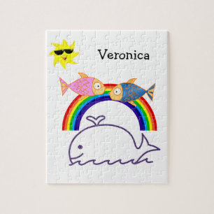 Puzzles Whale Fish Rainbow Sun