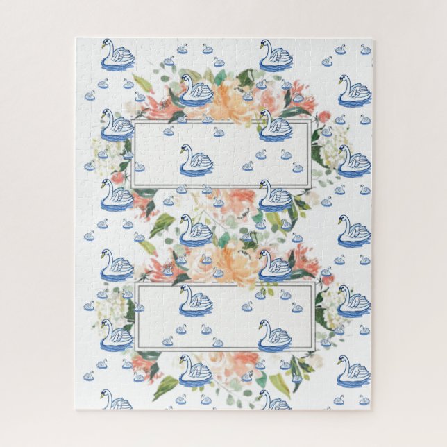 Puzzles White Swan Floral (Vertical)