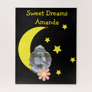 Puzzles Yellow Stars Moon Baby Angel