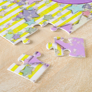 Puzzles Yellow & White Stripe Unicorn