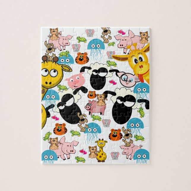 Puzzles Zoo Animals Pigs Giraffe (Vertical)