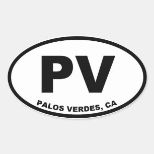 PV Palos Verdes oval Oval Sticker