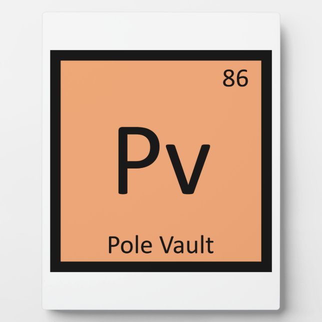 Pv - Pole Vault Track and Field Chemistry Symbol Plaque (Front)