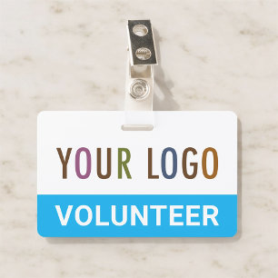 PVC Plastic Volunteer Badge with Clip Custom Logo ID Badge