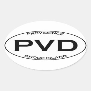 PVD - Providence Rhode Island Oval Sticker