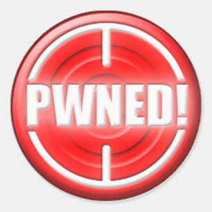 PWNED! Button Classic Round Sticker