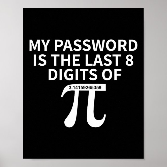 Pword Is Last 8 Digits Of Pi - Pi Approximation Da Poster (Front)