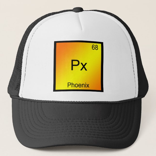 Px - Phoenix Funny Chemistry Symbol Element Tee Trucker Hat (Front)
