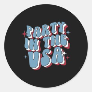 Py In The Usa 4Th Of July Patriotic Usa Classic Round Sticker