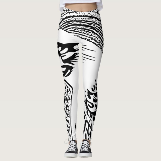 Pychedelic eagle abrstract art  leggings (Front)