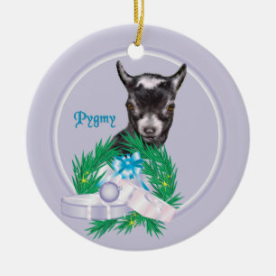 Pygmy Goat Wreath Holiday Ornament
