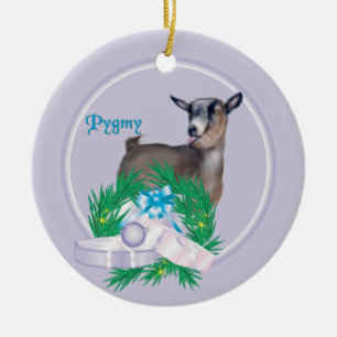 Pygmy Goat Wreath Holiday Ornament