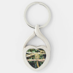 Pygmy Marmoset On Branch, Metal Keyring