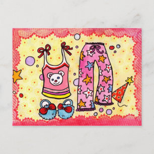 Pyjama Party Postcard