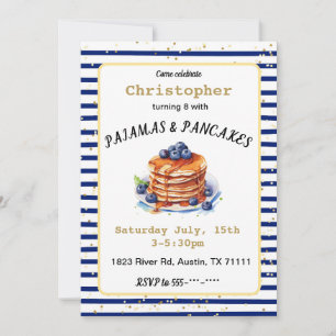 Pyjamas and Pancakes Birthday Invitation