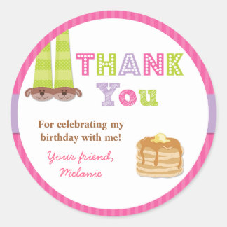 Pyjamas and Pancakes Birthday Party Sticker