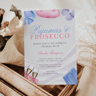Pyjamas and Prosecco Bachelorette Party Invitation