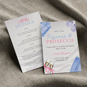 Pyjamas and Prosecco Bachelorette Party Invitation