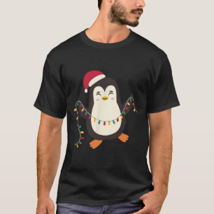Pyjamas Cute Penguins Xmas Santa Lights Christmas  T-Shirt