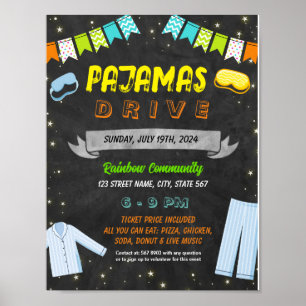 Pyjamas drive event template poster