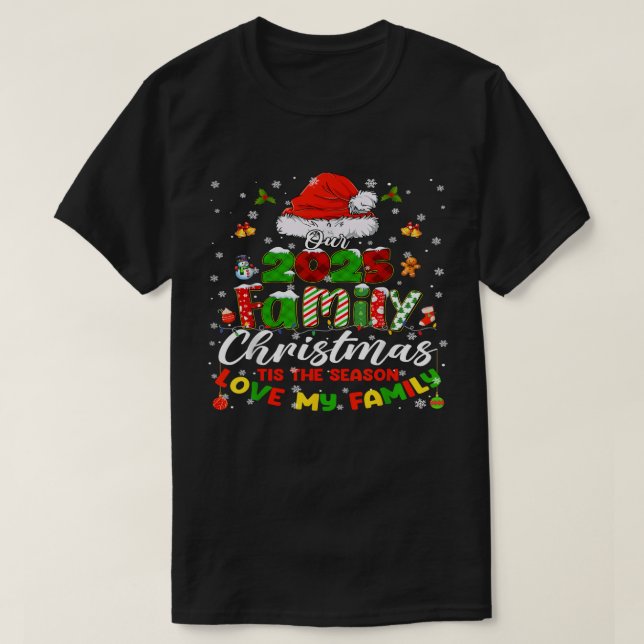 Pyjamas Outfit Family Matching Christmas 2025 T-Shirt (Design Front)