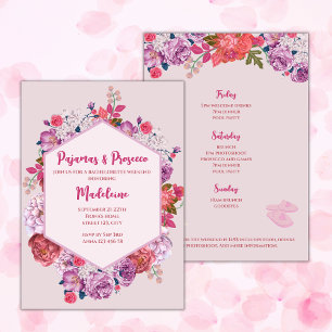 Pyjamas & Prosecco Bachelorette Weekend Itinerary Invitation