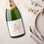 Pyjamas & Prosecco Bridal Shower Bachelorette Sparkling Wine Label<br><div class="desc">This fun design features a cute pyjamas and prosecco theme!</div>