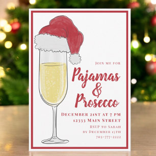 Pyjamas & Prosecco Christmas Party Invitation