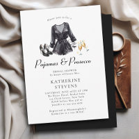Pyjamas Prosecco PJ Black Lingerie Bridal Shower