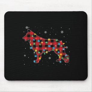 Pyjamas Red Plaid German Shepherd Dog Lovers Chris Mouse Mat