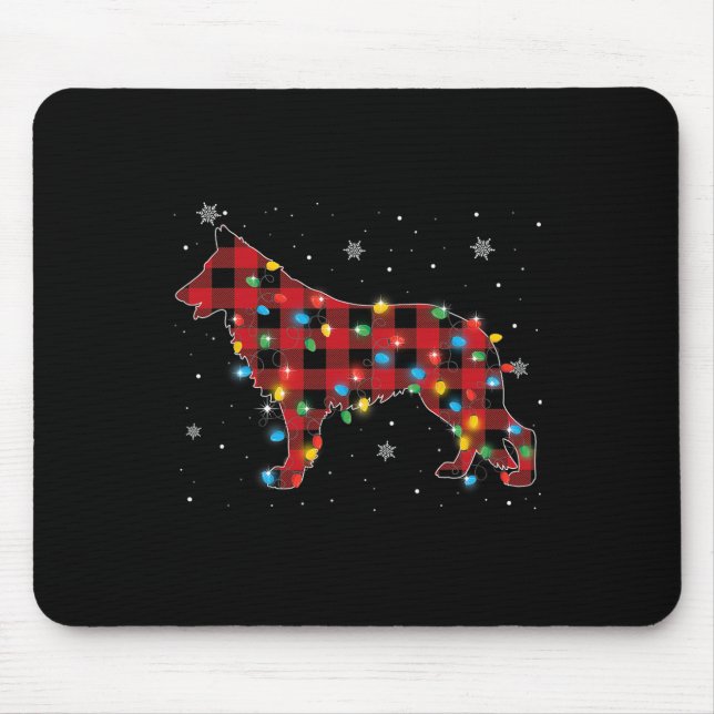 Pyjamas Red Plaid German Shepherd Dog Lovers Chris Mouse Mat (Front)