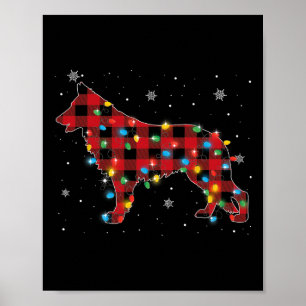 Pyjamas Red Plaid German Shepherd Dog Lovers Chris Poster