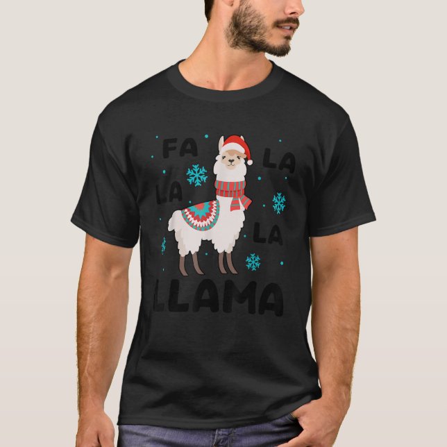 Pyjamas Xmas Fa La La Llama Kids Women Christmas P T-Shirt (Front)