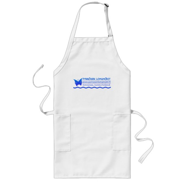 Pynnösen Lomamökit apron - choose style & colour (Front)