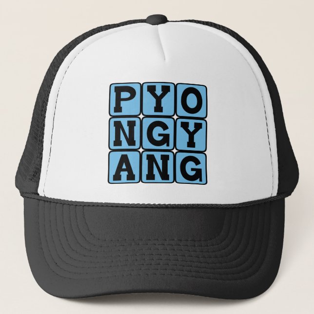 Pyongyang, Capital of North Korea Trucker Hat (Front)