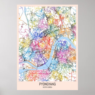 Pyongyang North Korea City Map Poster