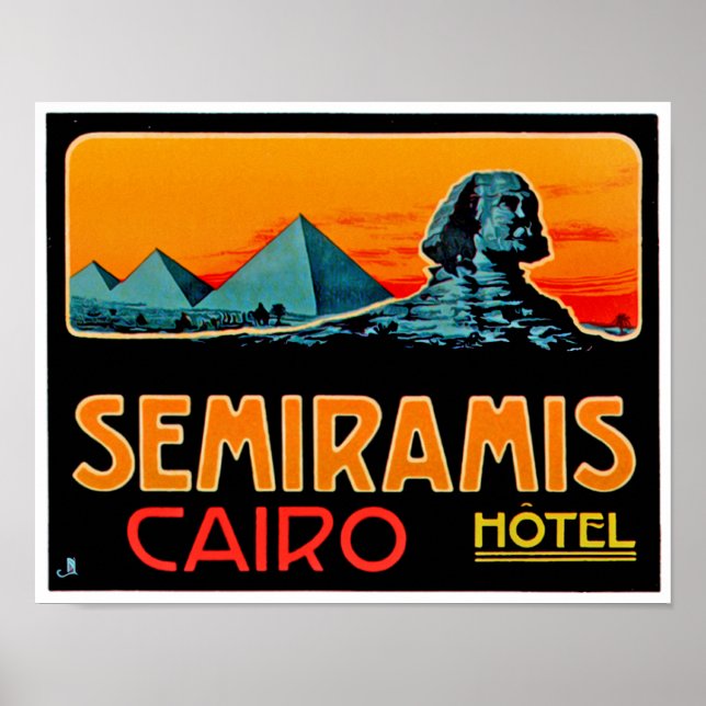 Pyramid and Sphynx, Cairo Poster (Front)