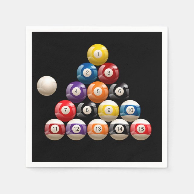 Pyramid billiard balls napkin (Front)