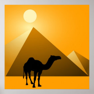 Pyramid & Camel Poster