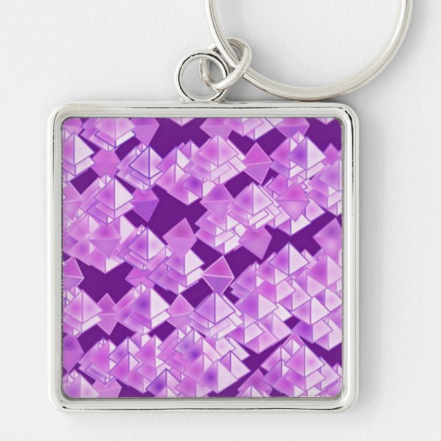 Pyramid crystals, purple key ring (Front)