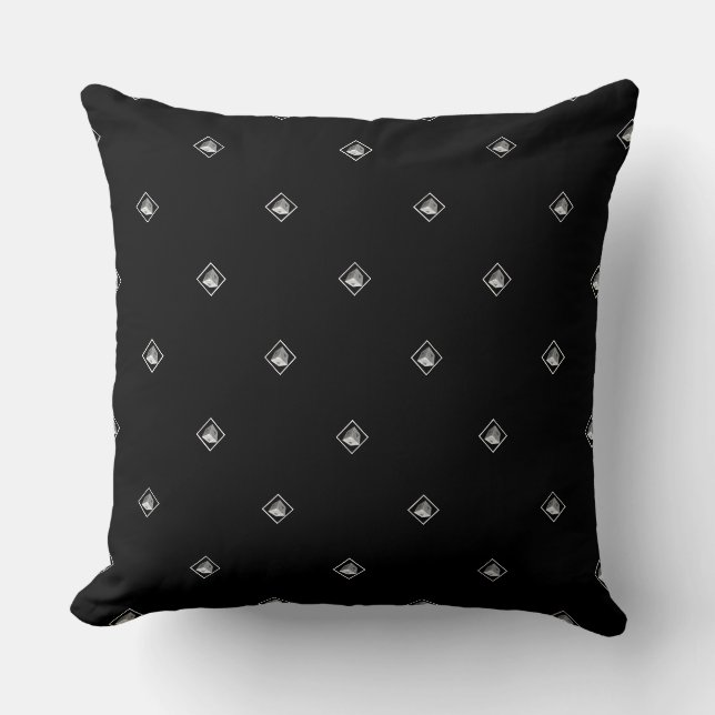 Pyramid Cube Repeat Black        Cushion (Front)