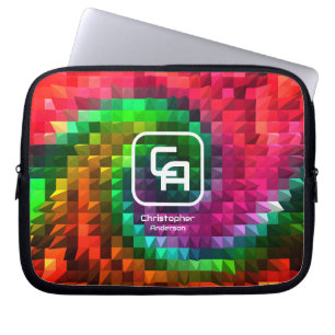 Pyramid Factal Multicolors Electronics Bag