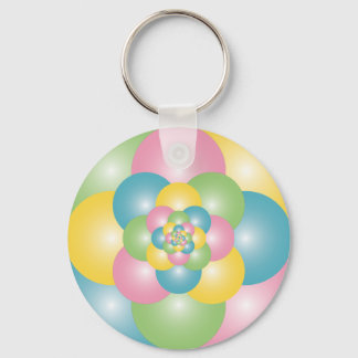 Pyramid of colourful balloons key ring