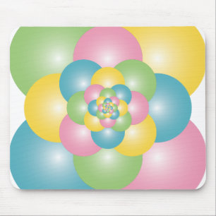 Pyramid of colourful balloons mouse mat