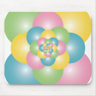 Pyramid of colourful balloons mouse mat
